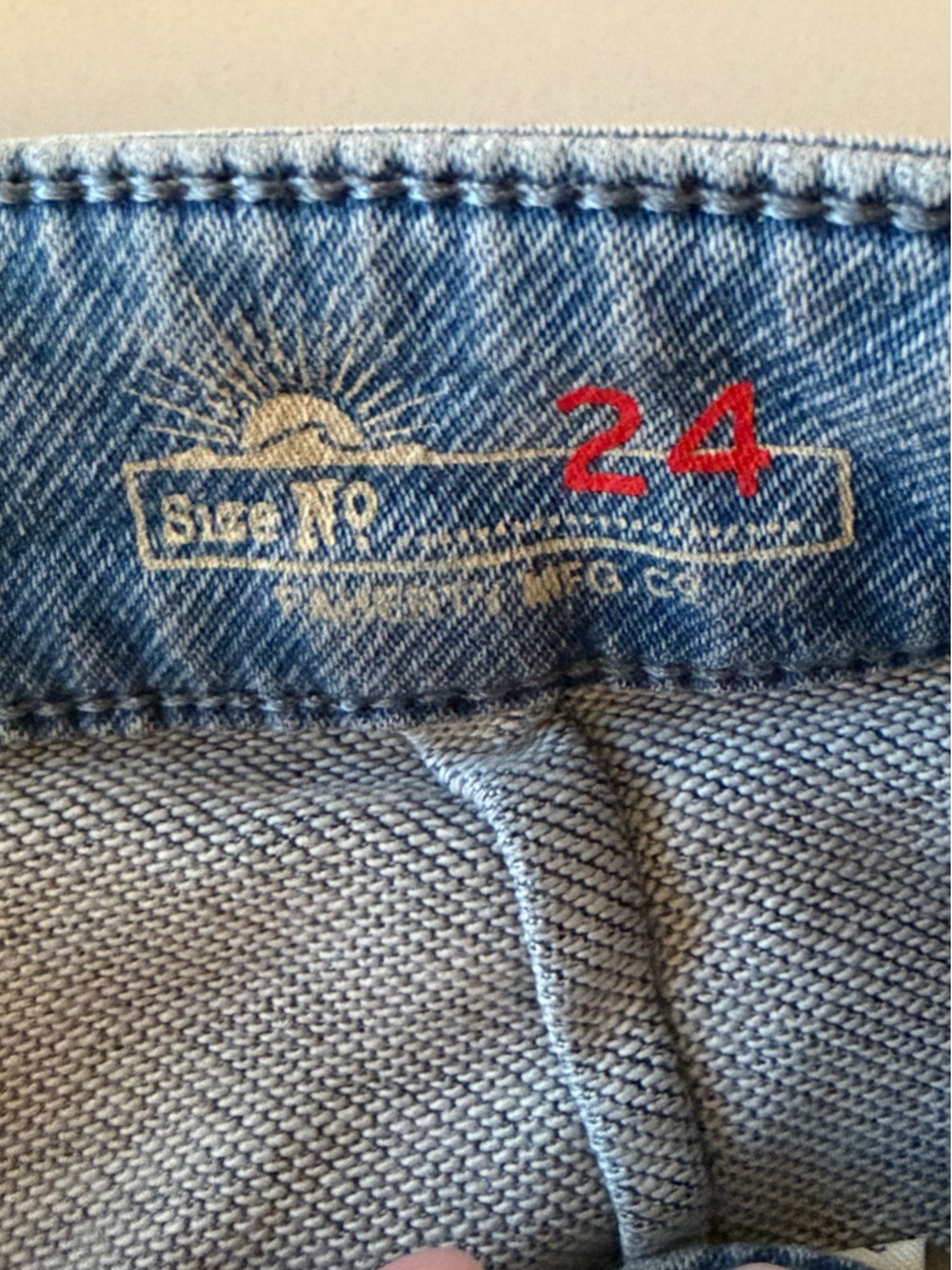Faherty Stretch Terry High Rise Wide Leg Front Patch Pocket Jeans- Size 24 - Picture 4 of 9